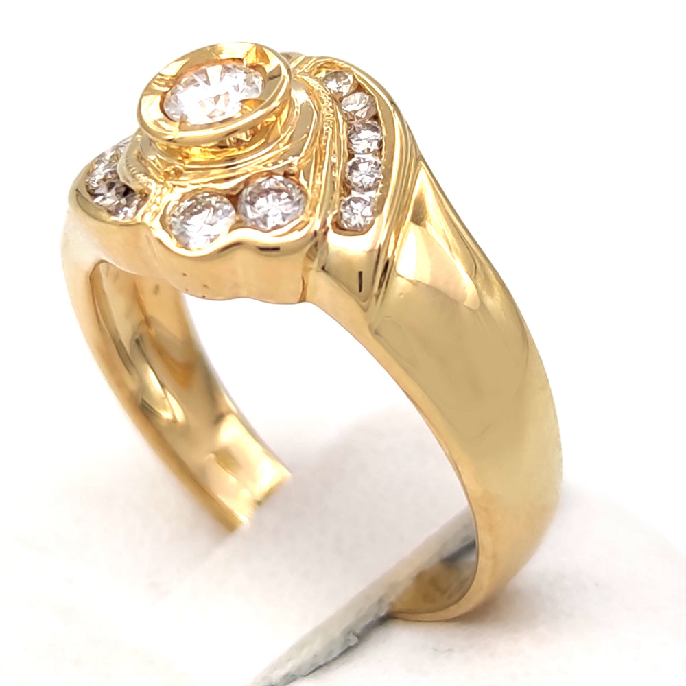 Anello - Oro 18 kt - Oro giallo - 0.73ct. Diamante