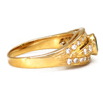 18 carati Oro giallo - Anello - 0.35 ct Smeraldo - Ct 0.54 Diamanti