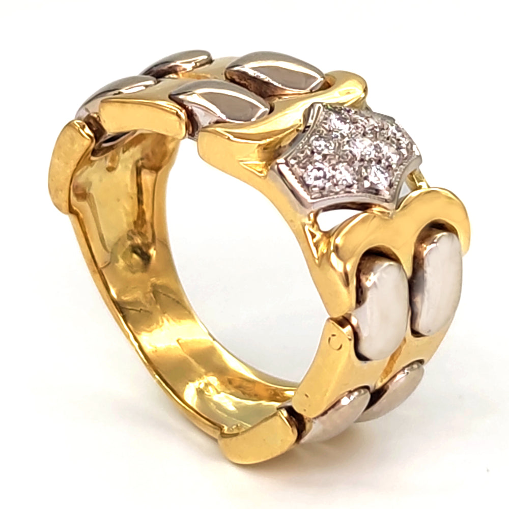 18 carati Oro bianco, Oro giallo - Anello Diamanti