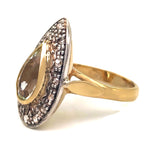 14 carati Oro giallo, Argento 925 - Anello - Ametista - Diamanti
