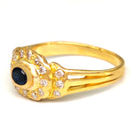 18 carati Oro giallo - Anello - 0.14 ct Zaffiro - Ct 036 Diamanti