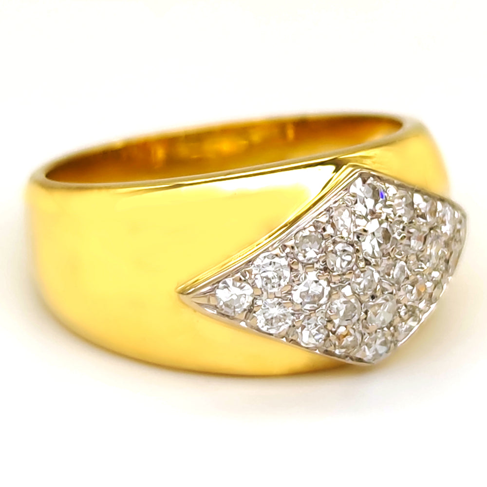 18 carati Oro bianco, Oro giallo - Anello - 0.52 ct Diamante