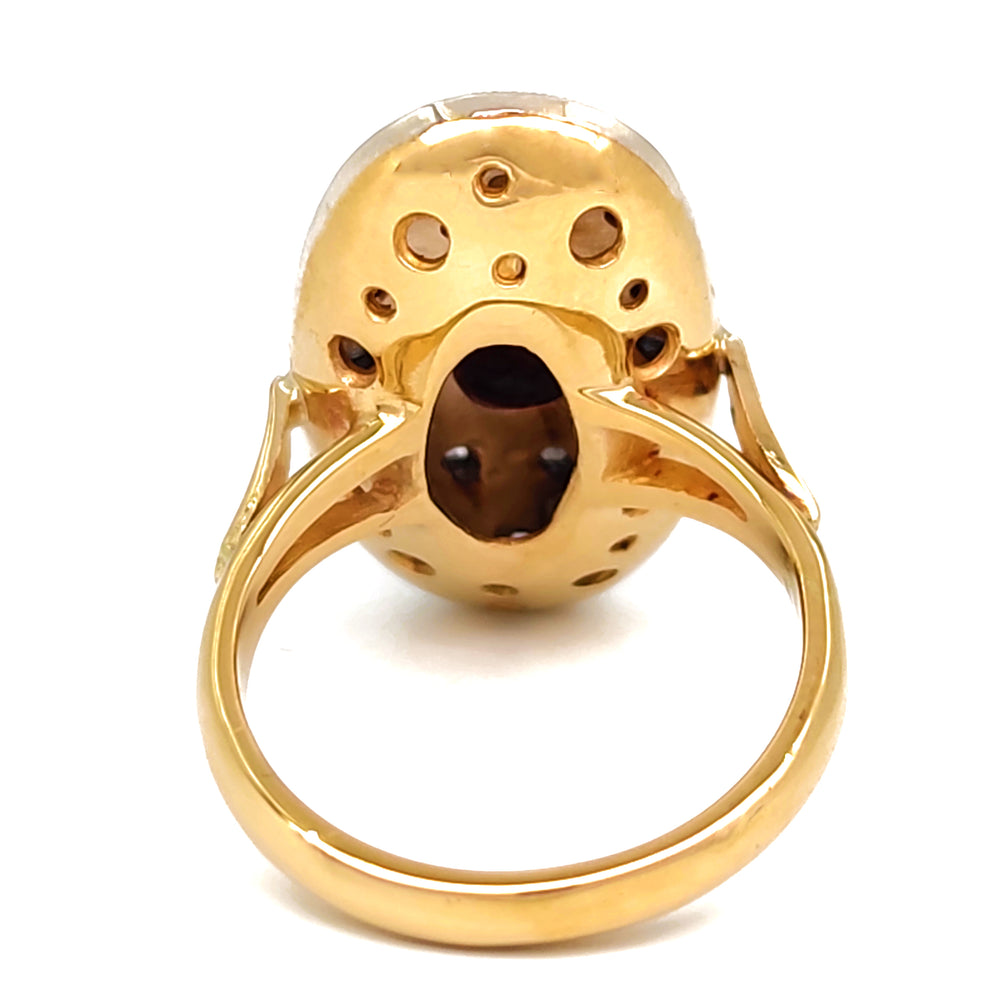 14 carati Oro giallo, Argento 925 - Anello - Rubino- Diamanti