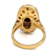 14 carati Oro giallo, Argento 925 - Anello- Zaffiro -Diamanti