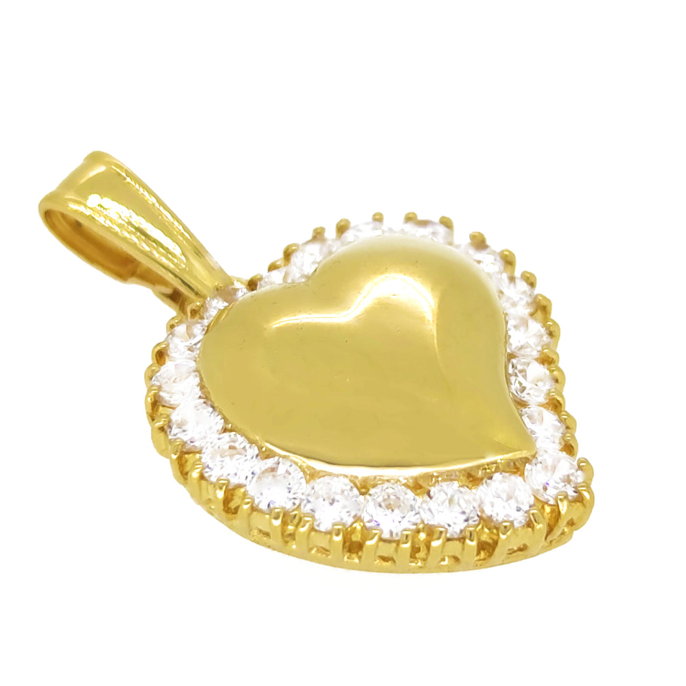 18 carati Oro giallo - Pendente con Zirconi