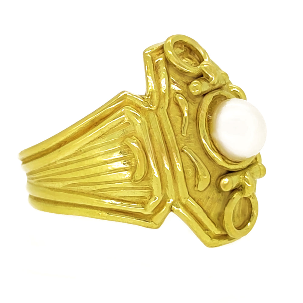 18 carati Oro - Anello - Perla Akoya 5.60 mm