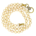 18 carati Oro bianco, Oro giallo - Collana con pendente - 0.05 ct Diamante - Perle Akoya da 6.00 a 9.00 mm