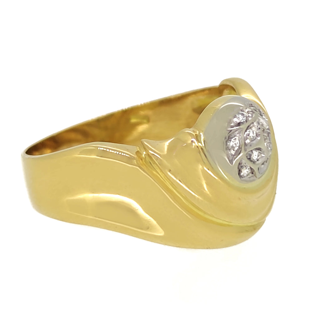 18 carati Oro bianco, Oro giallo - Anello - 0.14 ct Diamante