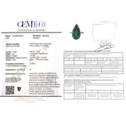 Anello - 18 carati Oro bianco - 4.86ct. tw. Smeraldo - Diamante