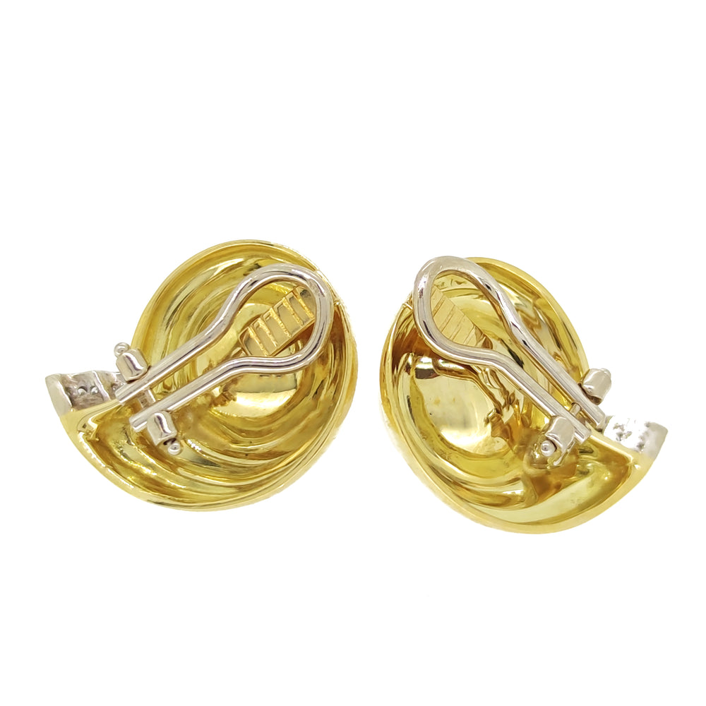 18 carati Oro bianco, Oro giallo - Orecchini - 0.18 ct Diamanti - Perle Mabe 12.86 mm
