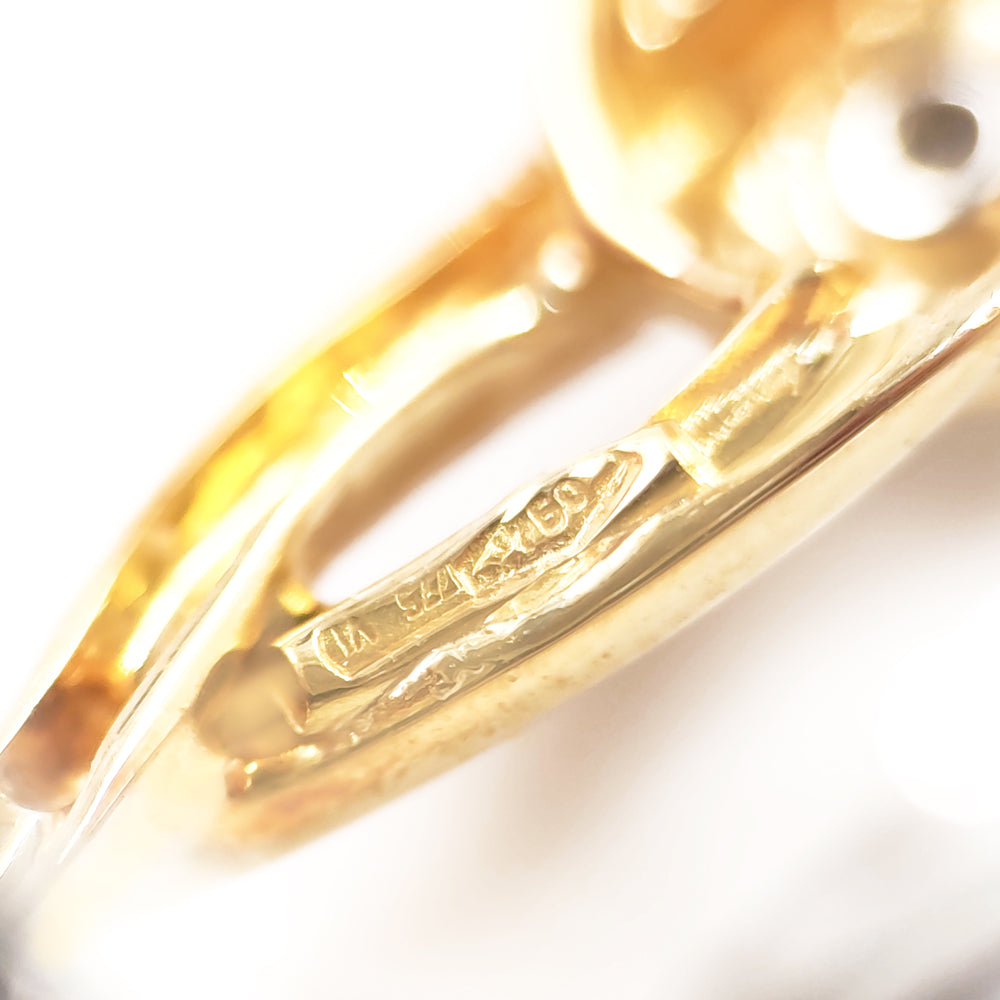18 carati Oro giallo - Collana - Perle Akoya 4.45 mm - Ct 0.015 Diamante