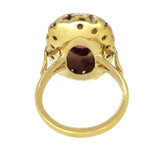 14 carati Oro Giallo, Argento 925 - Anello - Rubino - Diamanti - Anello - Rubino - Diamanti