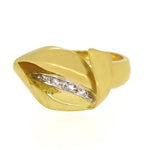 Anello Oro bianco, Oro giallo, 18 carati Diamante (Naturale)