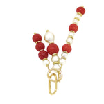 18 carati Oro - Ciondolo - Corallo rosso del mediterraneo - Perle Akoya