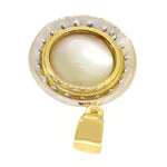 18 carati Oro bianco, Oro giallo - Pendente -Perla Mabè - Zirconi
