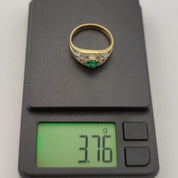Anello - 18 carati Oro giallo - 0.72ct. tw. Smeraldo - Diamante - Made in Italy - Handmade