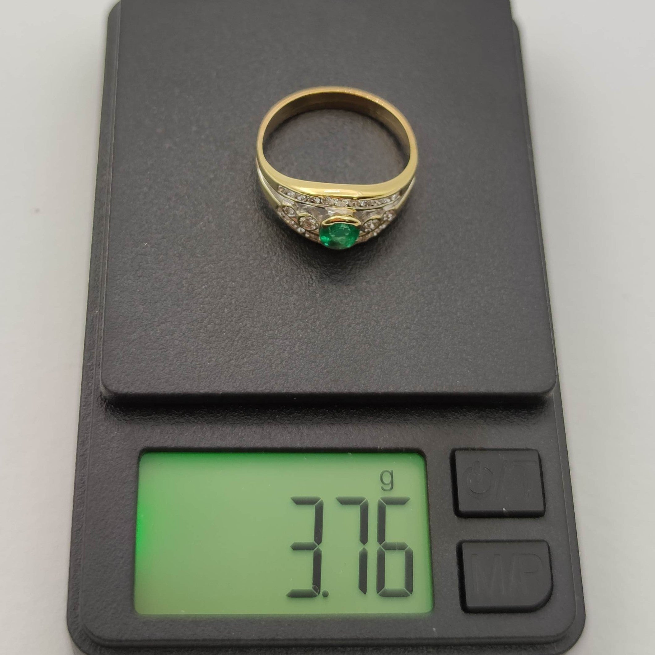 Anello - 18 carati Oro giallo - 0.72ct. tw. Smeraldo - Diamante - Made in Italy - Handmade