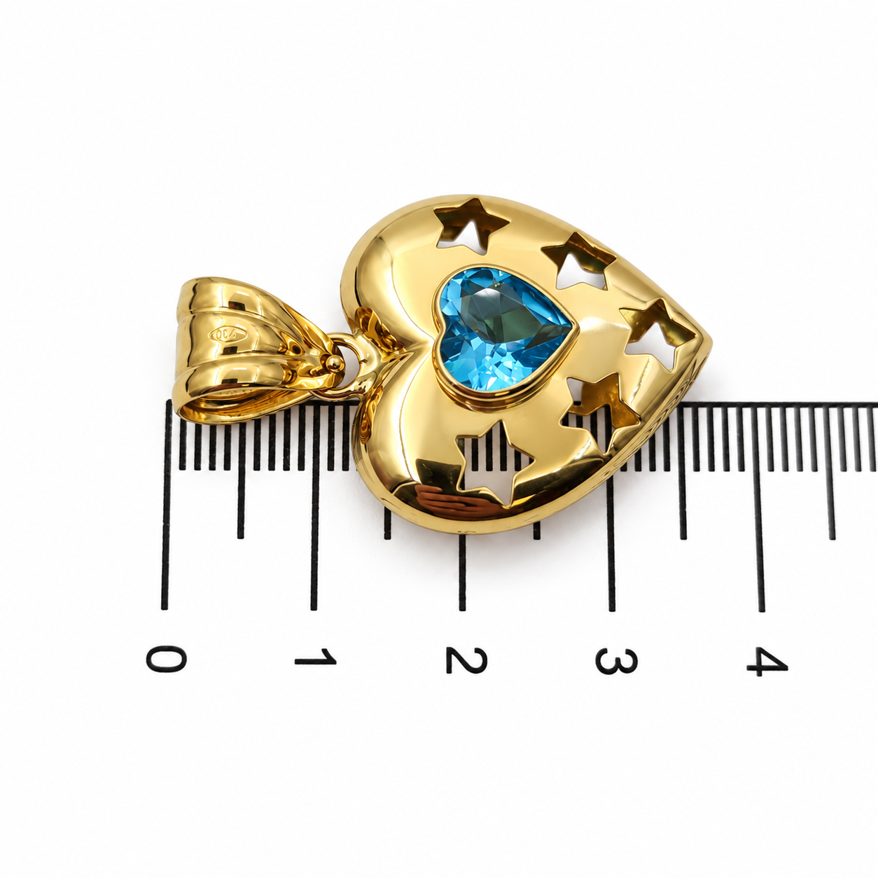 Ciondolo - 18 carati Oro giallo - 2ct. tw. Topazio - Made in Italy - HandMade