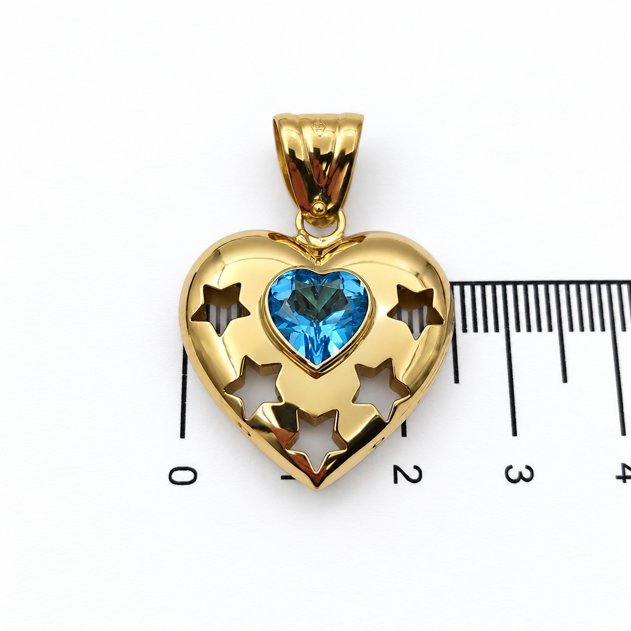 Ciondolo - 18 carati Oro giallo - 2ct. tw. Topazio - Made in Italy - HandMade