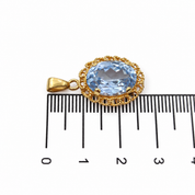 Ciondolo - 18 carati Oro giallo - 6ct. tw. Acquamarina - Made in Italy - HandMade