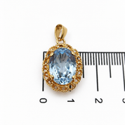 Ciondolo - 18 carati Oro giallo - 6ct. tw. Acquamarina - Made in Italy - HandMade