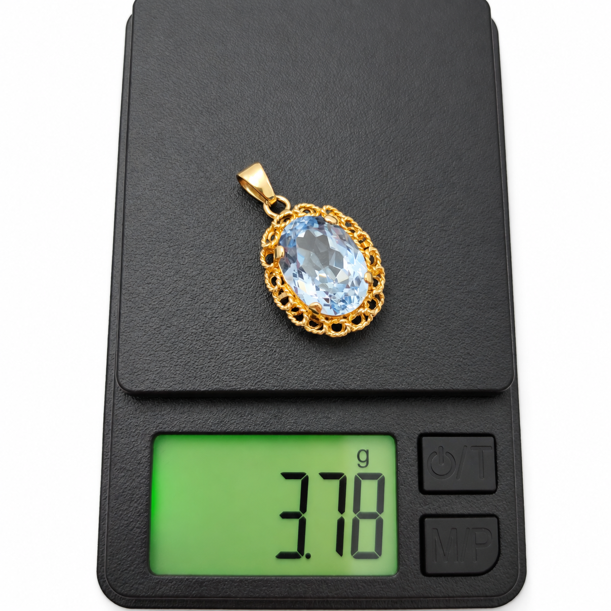 Ciondolo - 18 carati Oro giallo - 6ct. tw. Acquamarina - Made in Italy - HandMade
