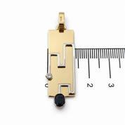 Ciondolo - 18 carati Oro giallo - 0.75ct. tw. Zaffiro - Diamante - Made in Italy - HandMade