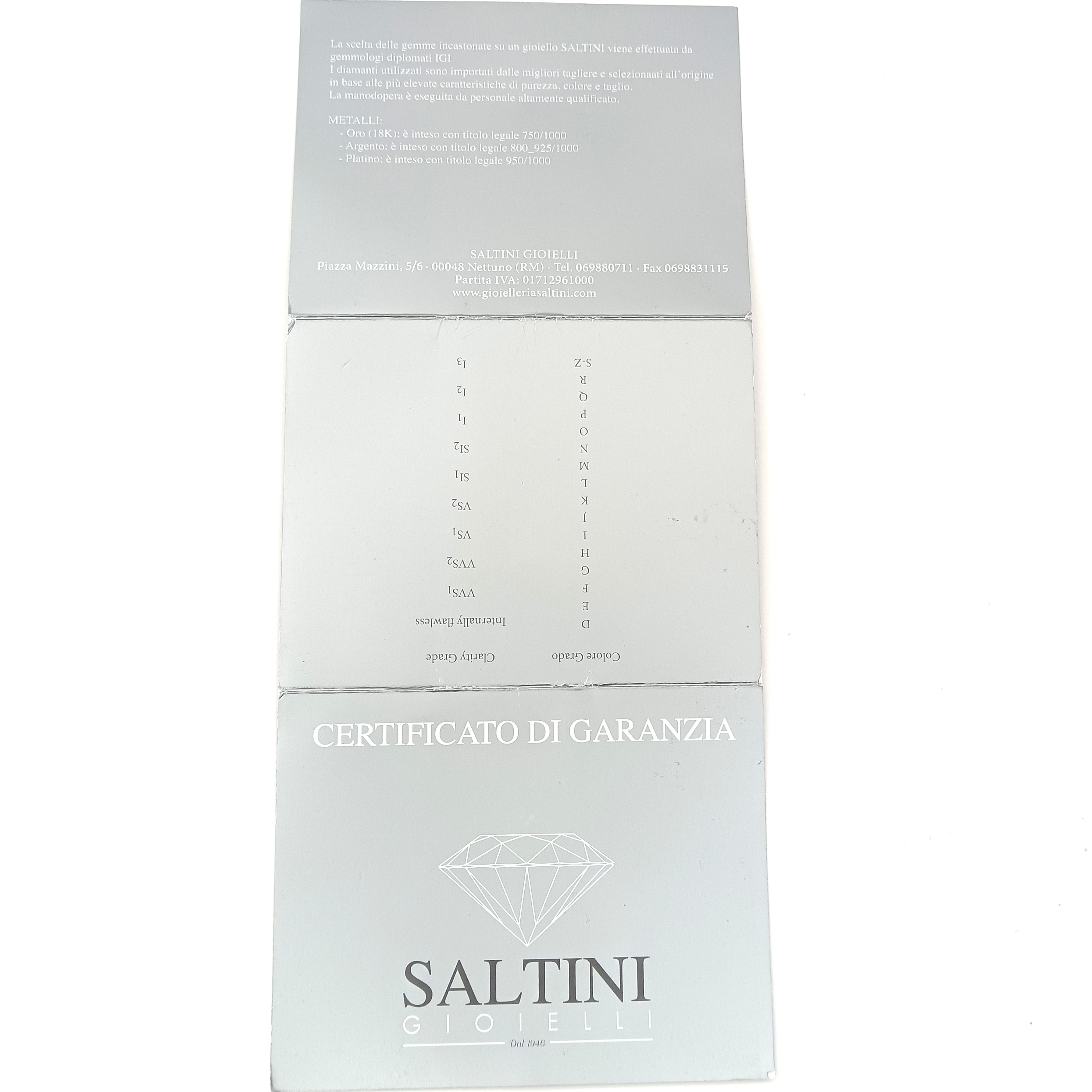 Anello - 18 carati Oro bianco - 0.80ct. tw. Diamante (Naturale) - Made in Italy - Saltini