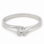 Anello - 18 carati Oro bianco - 0.15ct. tw. Diamante (Naturale) - Made in Italy - Handmade