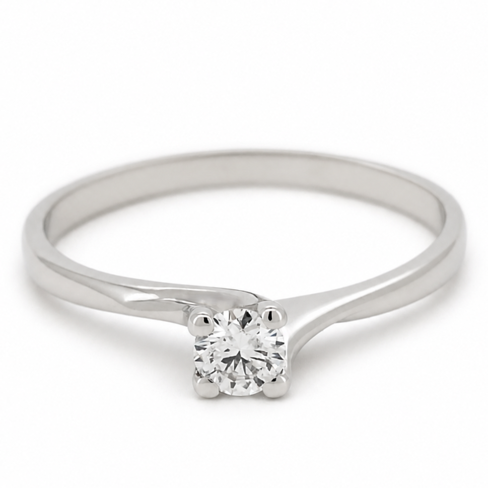 Anello - 18 carati Oro bianco - 0.15ct. tw. Diamante (Naturale) - Made in Italy - Handmade