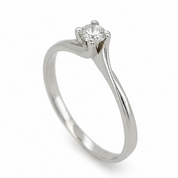 Anello - 18 carati Oro bianco - 0.15ct. tw. Diamante (Naturale) - Made in Italy - Handmade