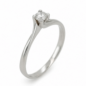 Anello - 18 carati Oro bianco - 0.15ct. tw. Diamante (Naturale) - Made in Italy - Handmade