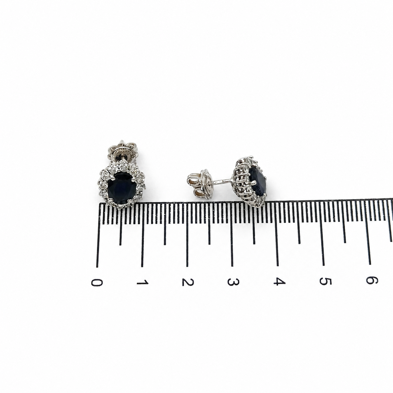 Orecchini - 18 carati Oro bianco - 3.52ct. tw. Zaffiro - Diamante - Made in Italy - Handmade