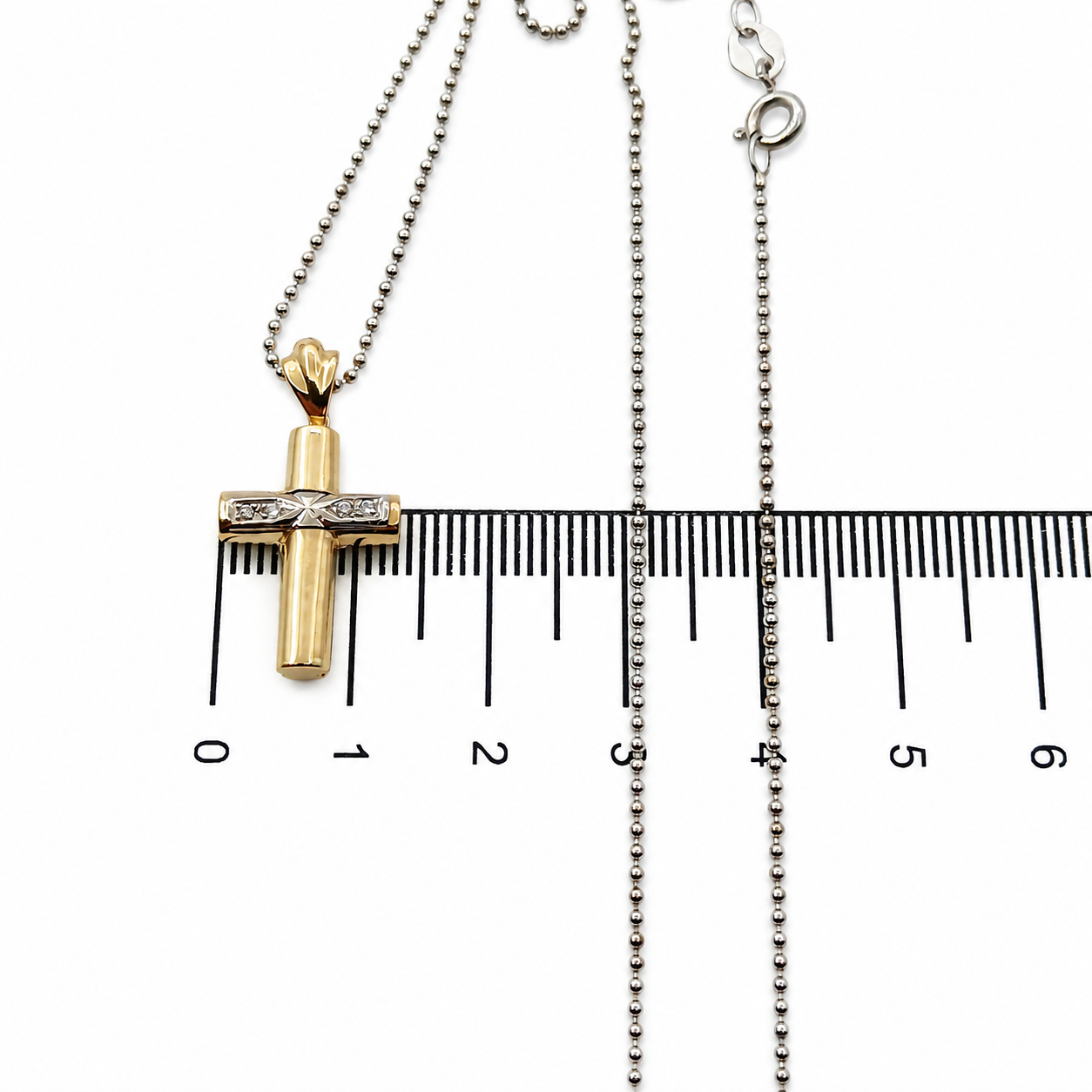 Collana con ciondolo - 18 carati Oro bianco, Oro giallo - 0.04ct. tw. Diamante (Naturale) - Made in Italy - Handmade