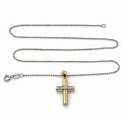 Collana con ciondolo - 18 carati Oro bianco, Oro giallo - 0.04ct. tw. Diamante (Naturale) - Made in Italy - Handmade