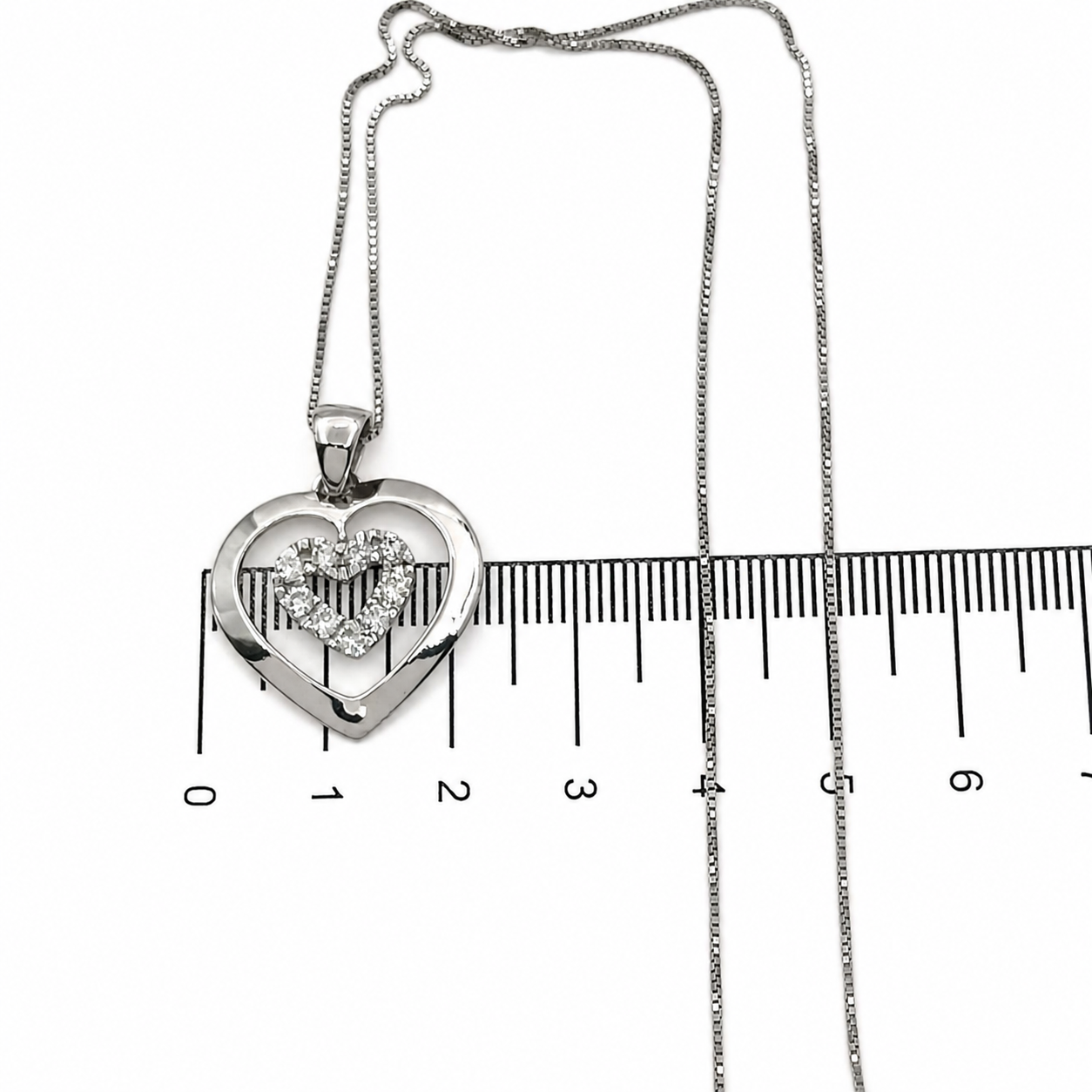 Collana con ciondolo - 18 carati Oro bianco - 0.45ct. tw. Diamante - Made in Italy - Handmade