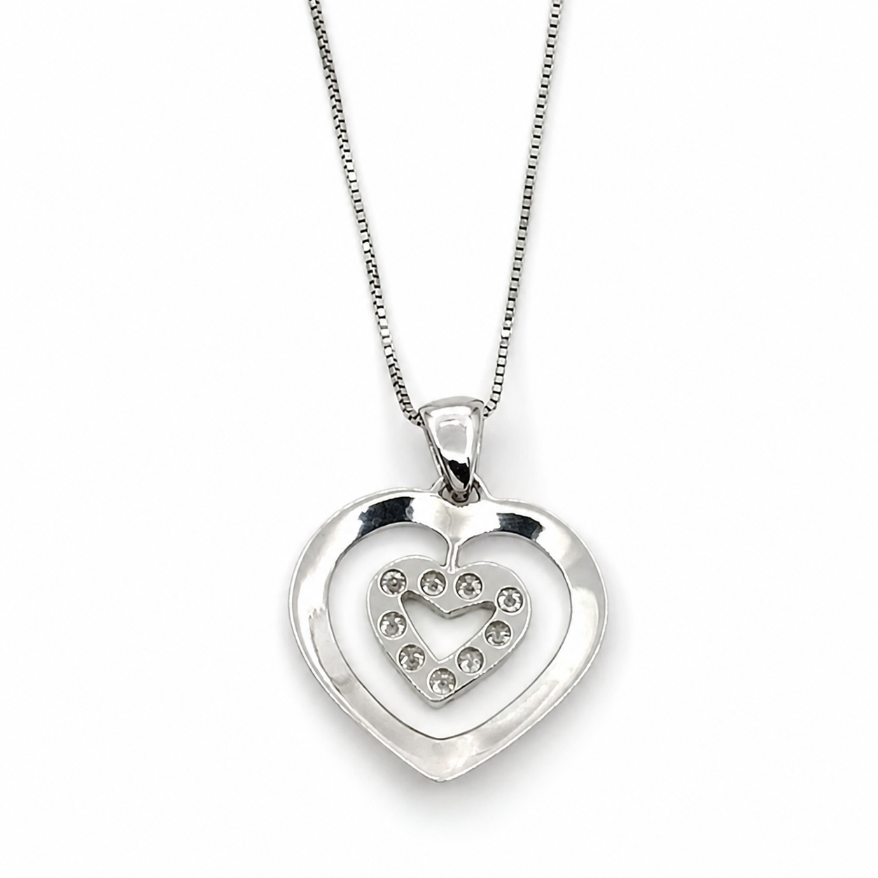 Collana con ciondolo - 18 carati Oro bianco - 0.45ct. tw. Diamante - Made in Italy - Handmade