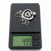 Collana con ciondolo - 18 carati Oro bianco - 0.45ct. tw. Diamante - Made in Italy - Handmade