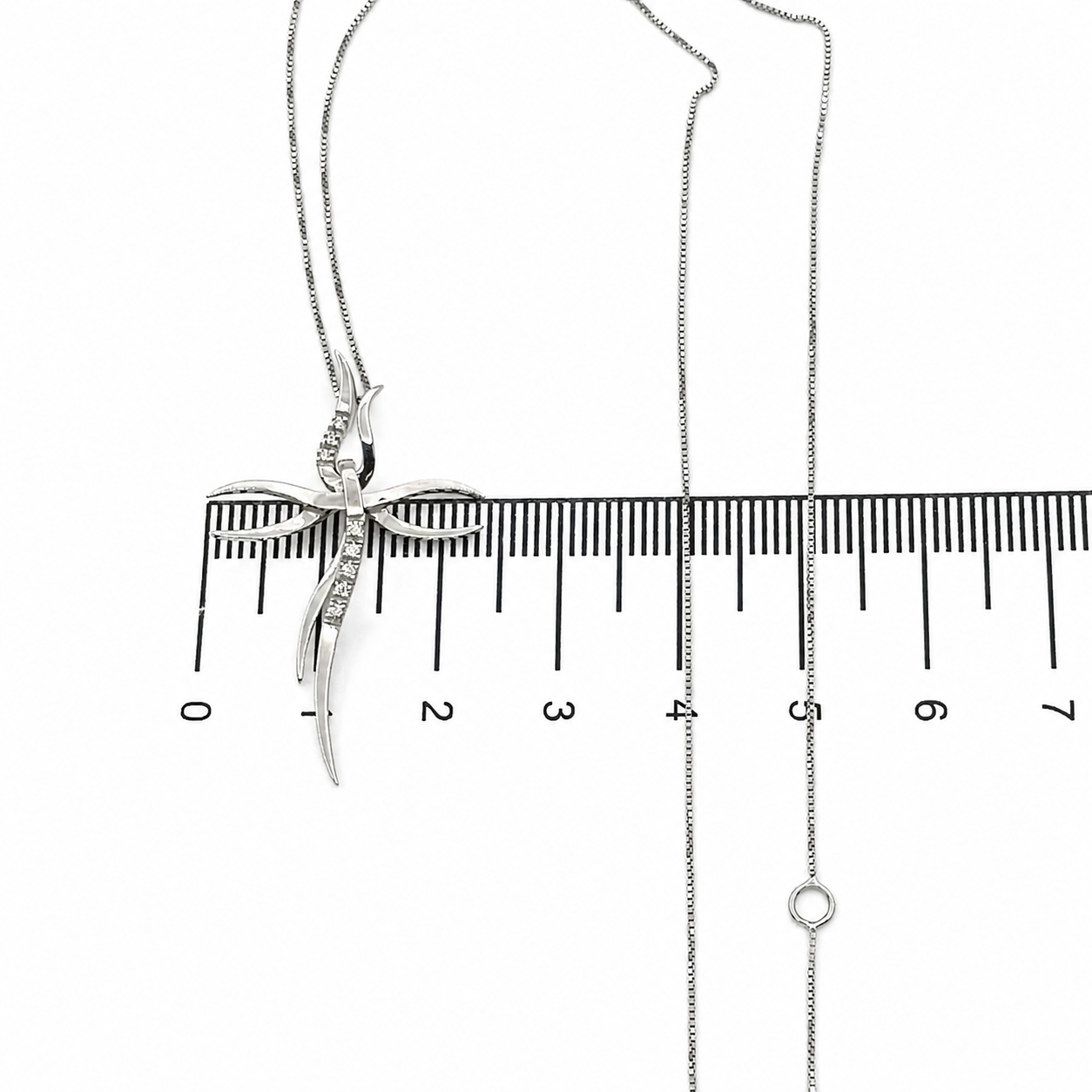 Collana con ciondolo - 18 carati Oro bianco - 0.08ct. tw. Diamante (Naturale) - Made in Italy - Handmade