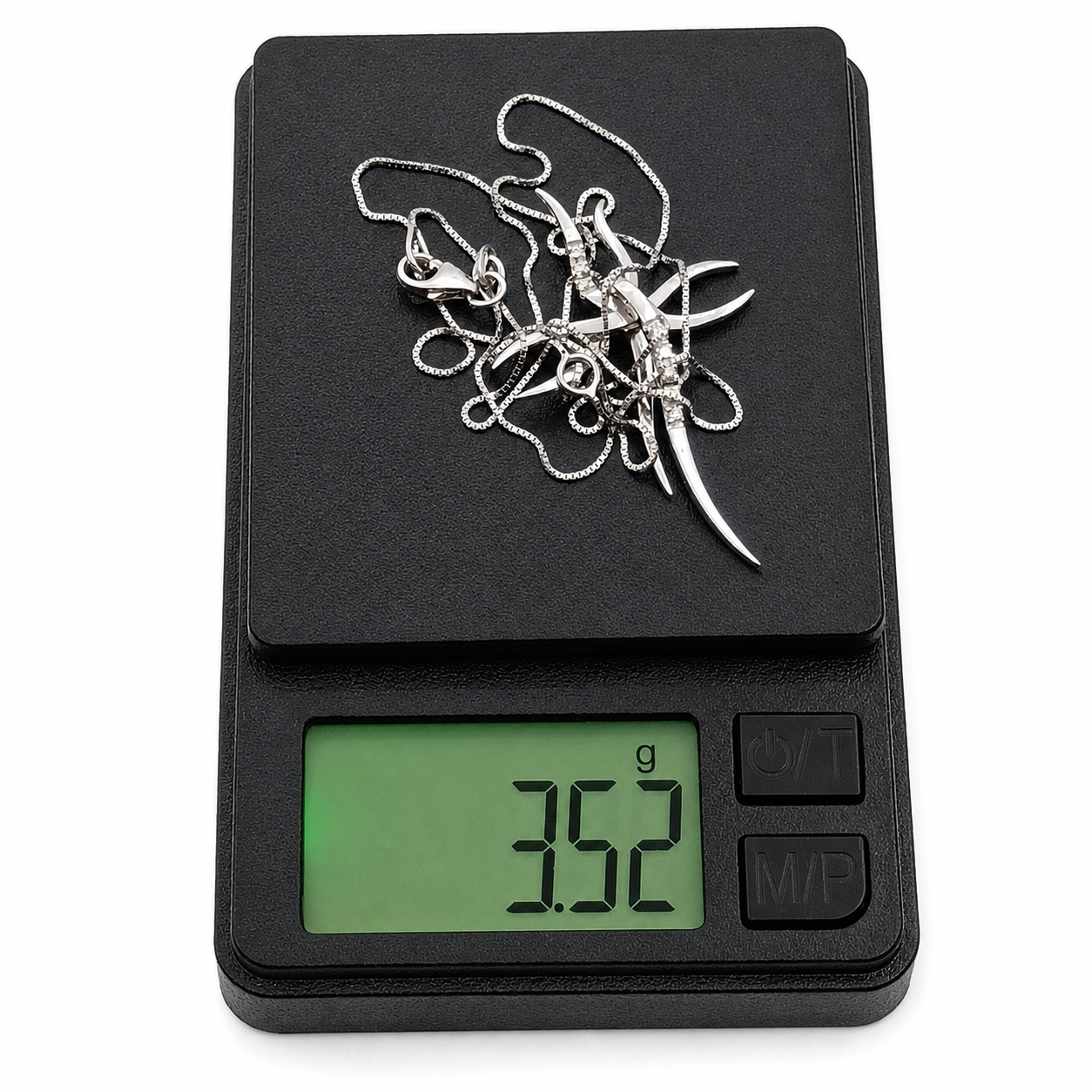 Collana con ciondolo - 18 carati Oro bianco - 0.08ct. tw. Diamante (Naturale) - Made in Italy - Handmade