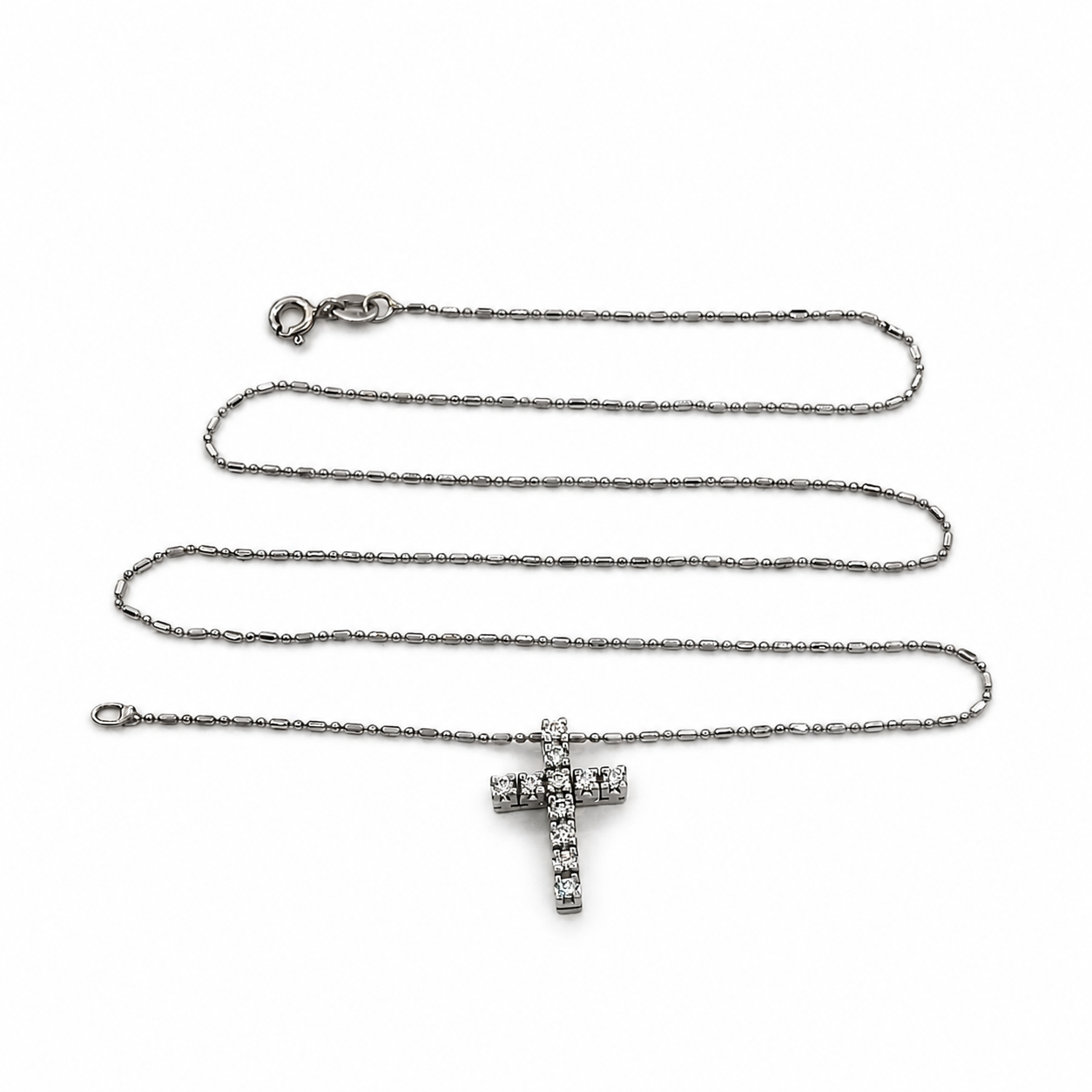 Collana con ciondolo - 18 carati Oro bianco - 0.38ct. tw. Diamante (Naturale) - Made in Italy - Handmade