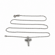 Collana con ciondolo - 18 carati Oro bianco - 0.38ct. tw. Diamante (Naturale) - Made in Italy - Handmade
