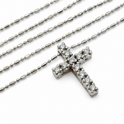 Collana con ciondolo - 18 carati Oro bianco - 0.38ct. tw. Diamante (Naturale) - Made in Italy - Handmade