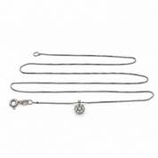 Collana con ciondolo - 18 carati Oro bianco - 0.14ct. tw. Diamante (Naturale) - Made in Italy - Handmade