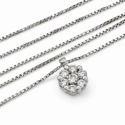 Collana con ciondolo - 18 carati Oro bianco - 0.14ct. tw. Diamante (Naturale) - Made in Italy - Handmade