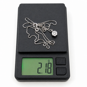 Collana con ciondolo - 18 carati Oro bianco - 0.14ct. tw. Diamante (Naturale) - Made in Italy - Handmade