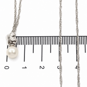 Collana con ciondolo - 18 carati Oro bianco - 0.38ct. tw. Diamante (Naturale) - Perla - Made in Italy - Handmade