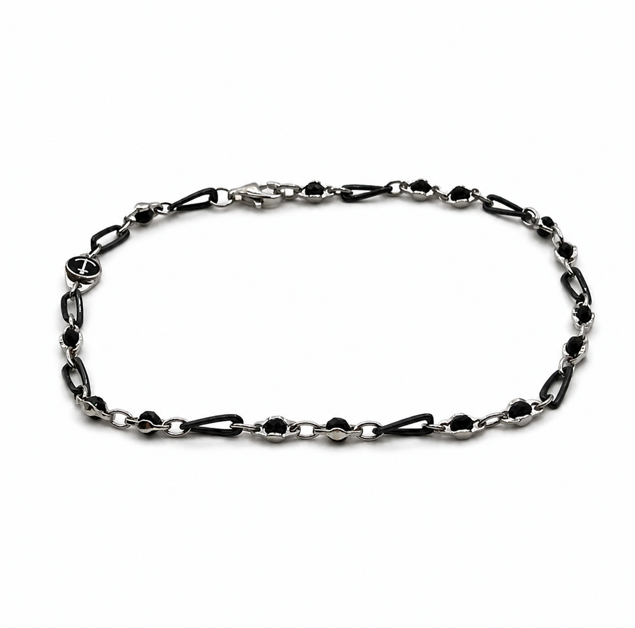 Bracciale - 18 carati Oro bianco Onice - Made in Italy - Handmade