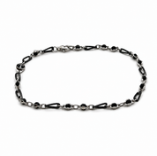 Bracciale - 18 carati Oro bianco Onice - Made in Italy - Handmade