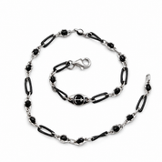 Bracciale - 18 carati Oro bianco Onice - Made in Italy - Handmade